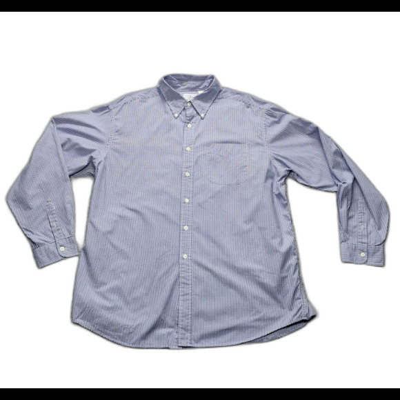 LL Bean Blue And White Gingham Men’s XL  Long Sleeve Button Down - Picture 1 of 9